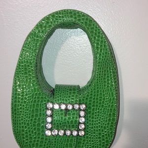 Croc print green purse